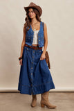 Maisy Button-Front Denim Vest