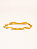 Kennedy 18K Gold Non-Tarnish Sculptural Wave Bangle Bracelet
