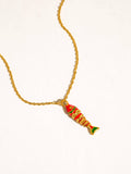 Laguna 18K Gold Non-Tarnish Enamel Fish Pendant Necklace