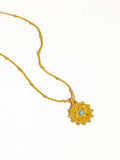 Stassie 18K Gold Turquoise Stone Sun Necklace