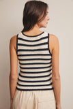 Striped Crochet Knit Tank (Navy or Green)