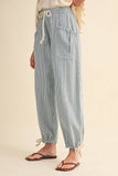 Denim Striped Parachute Pants