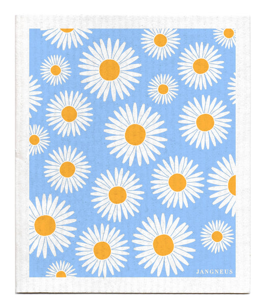 Swedish Dishcloth - Daisy - Blue/Ochre