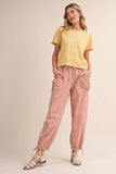 Denim Striped Parachute Pants