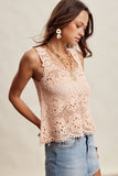 Annabel Crochet Square Neck Top