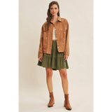 Mineral Washed Linen Blend Skirt