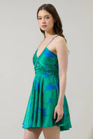 Morgany Floral Cerese Flare Mini Dress