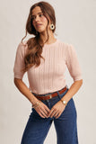 Clea Textured Top (Blush, Oatmeal, Powder Blue)