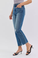 High Rise Crop Straight Denim