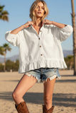 Becky Ruffle Poplin Top