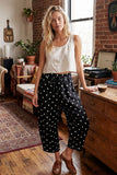 Polka Dot Scuba Barrel Pants (Black or Cream)