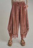 Lace Velvet Balloon Pants