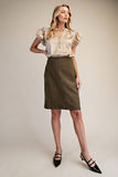Stretch Suede Pencil Skirt