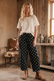 Polka Dot Scuba Barrel Pants (Black or Cream)