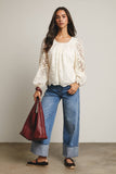 Lace Boho Blouse (Black or Ivory)