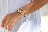 Beaded Stackable Bracelet - Real Coin Pearl; 925 Sterling Silver / 5mm
