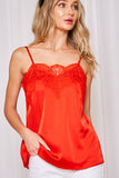 Rachel Lace-Trim Satin Camisole