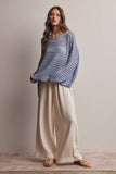 Open-Knit Sweater Top (Coral, Blue, Ivory)