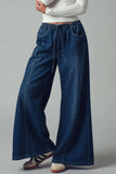 Wide Leg Drawstring Western Pants