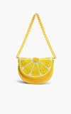 Couture Crescent Lemon Shoulder Bag