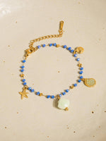 Elowen 18K Gold Non-Tarnish Shells and Star Beaded Bracelet