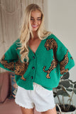 Tiger Jacquard Knit Sweater (Navy, Emerald)