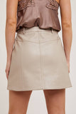 Faux Leather Button Mini