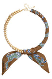 Winnie Ball Bead Scarf Necklace in Brown