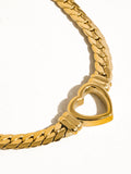 Tessa 14K Non-Tarnish Heart Snake Chain Necklace