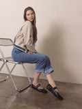 The Soho | Black Ballet Fall Flat with Buckle