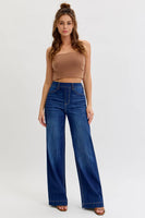 High Rise Pull-On Wide Leg Denim