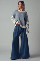 Floral Embroidered Knit Sweater