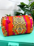 Tiger Print Quilted Cosmetic Bag | Makeup Bag | Toiletry Bag