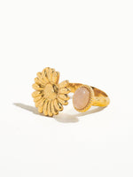 Juniper Non-Tarnish Boho Ring with Daisy & Stone