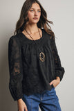 Lace Boho Blouse (Black or Ivory)
