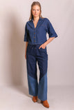 2-Tone Denim Pants