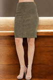 Stretch Suede Pencil Skirt