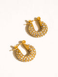 Joleen 18K Gold Non-Tarnish Glam CZ Hoop Earring