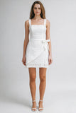 Kylie White Lace Wrap Dress