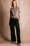 Velvet Contrast Stripe Trouser (Hunter or Cocoa)