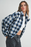 Drop Shoulder Plaid Fleece Maisy Jacket