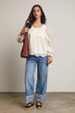 Lace Boho Blouse (Black or Ivory)