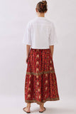 Ginny Red Floral Maxi Skirt
