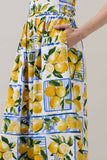 Lemon Zest Strapless Midi Dress