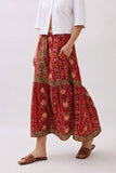 Ginny Red Floral Maxi Skirt
