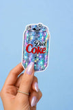 Disco Ball Diet Coke Can Glitter Vinyl Sticker