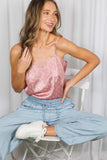 Allie Lace-Trim Satin Camisole