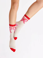 Candy Cane Bow Socks