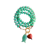 Gemstone Necklace, Heart & Fish Charms | Handmade Jewelry