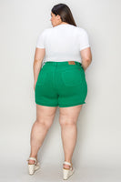 Judy Blue Tummy Control Green Denim Shorts (Website Exclusive)